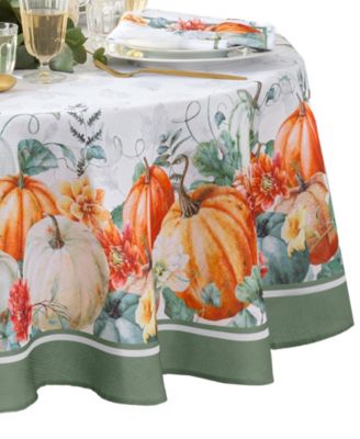 Скатерть Elrene Pumpkin Harvest Vine с двойной каймой, круглая, 70"