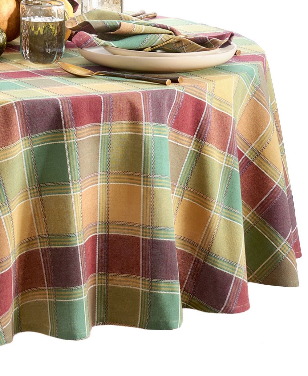Скатерть в клетку Elrene Autumn Acres, 70" Round