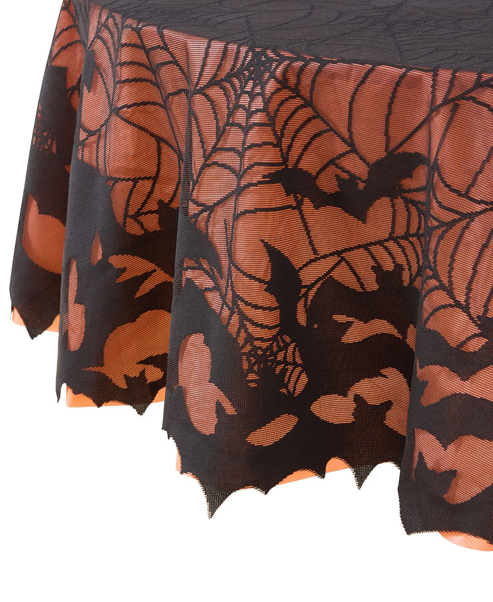 Elrene Bats Web Lace Halloween Tablecloth, 70" Round