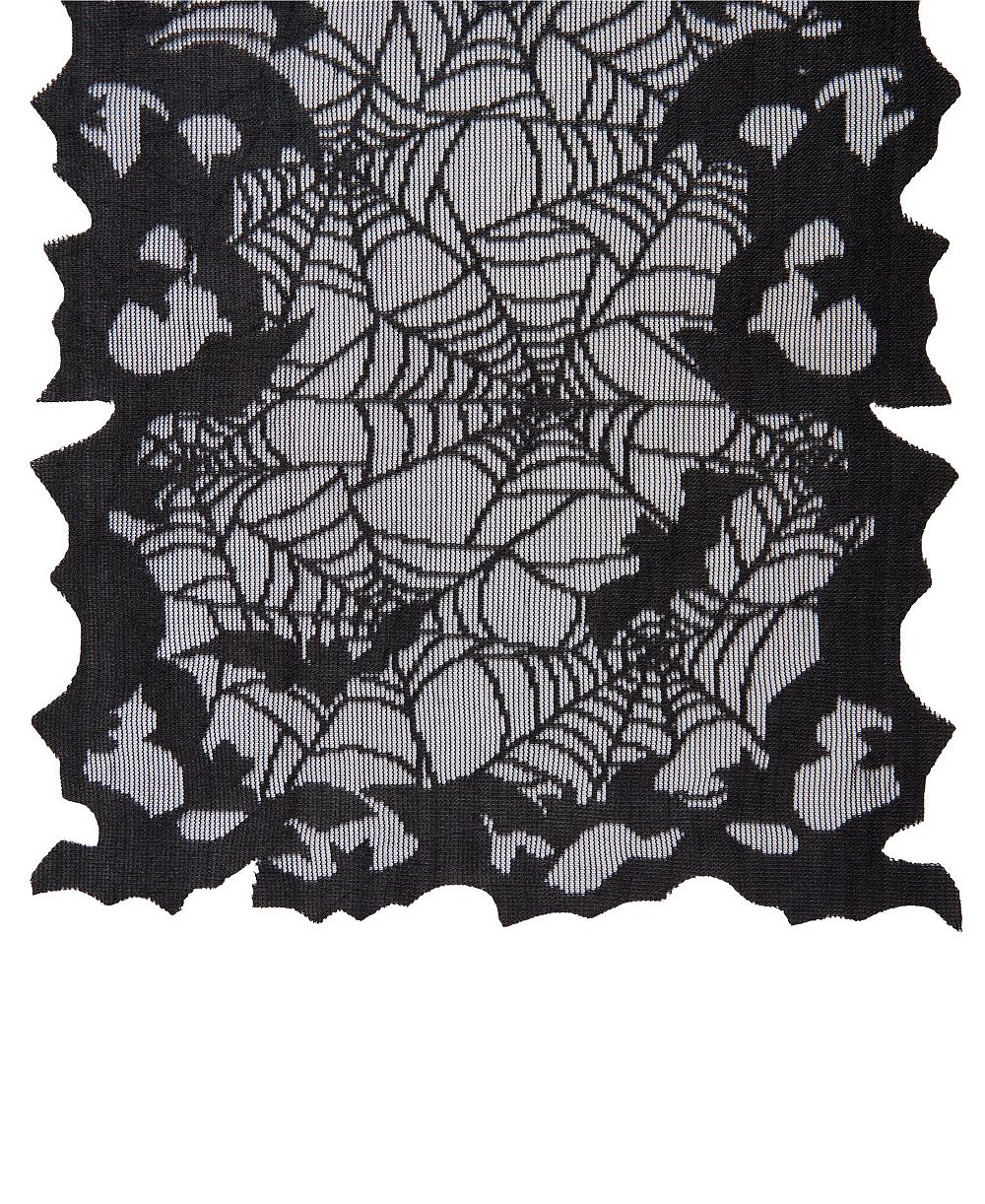 Elrene Bats Web Lace Halloween Table Console Runner, 13" x 90"