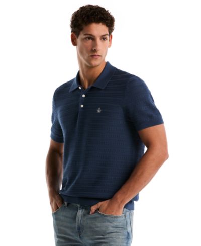 Мужская рубашка-поло Original Penguin Jacquard Pointelle с коротким рукавом