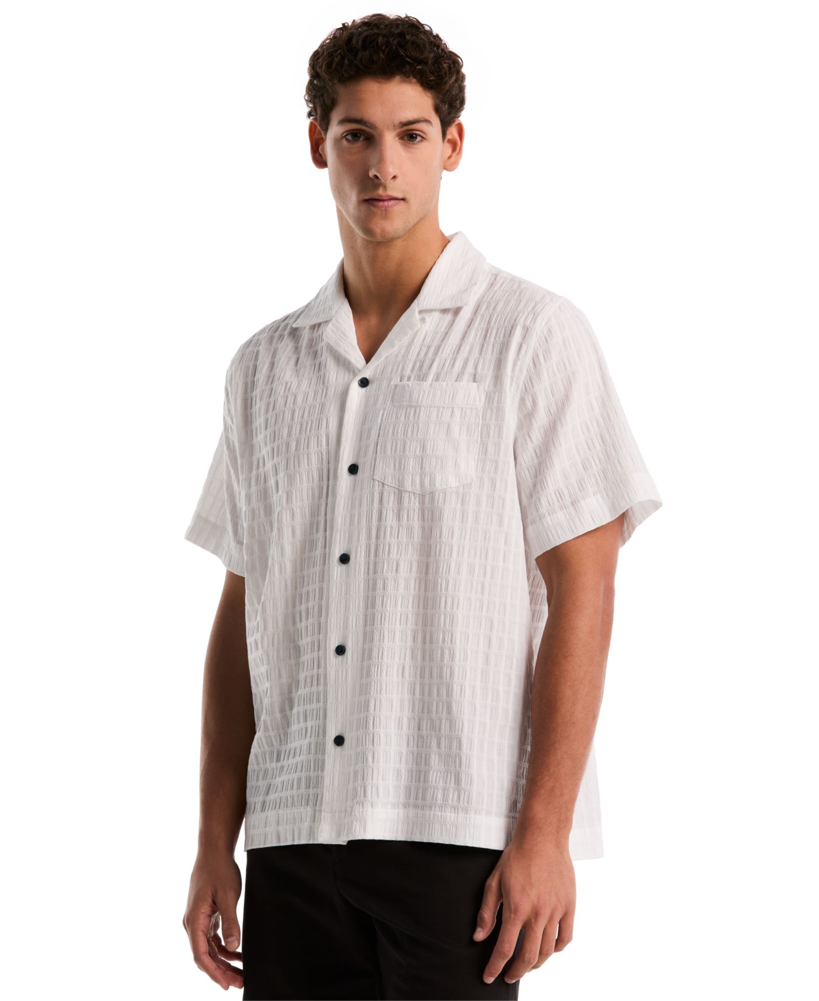 Original Penguin Men's Seersucker Camp Shirt