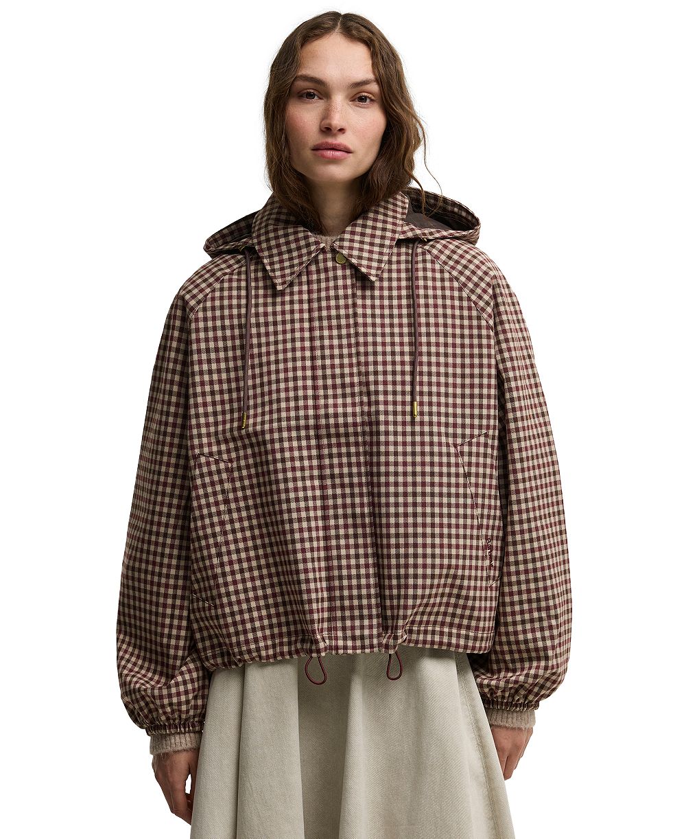 Barbour Women's Audrey Gingham Hooded Raincoat