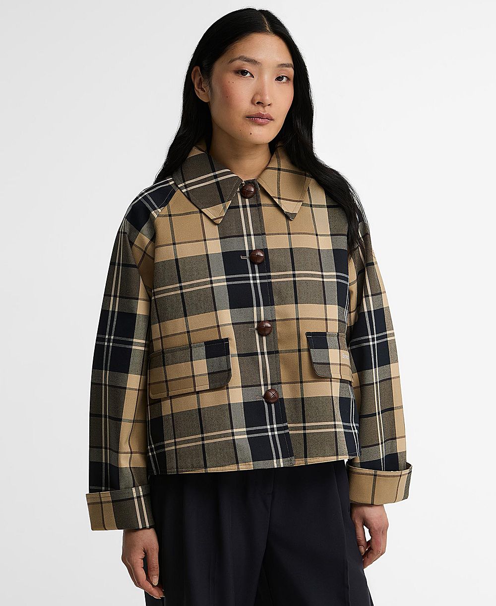 Barbour Women's Delilah Plaid Cropped Work Jacket