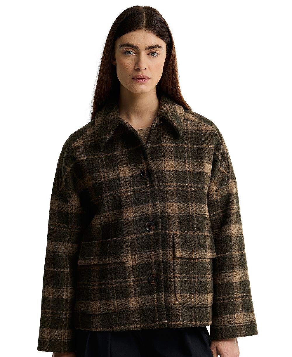 Barbour Women's Myla Check Wool-Blend Lined Coat