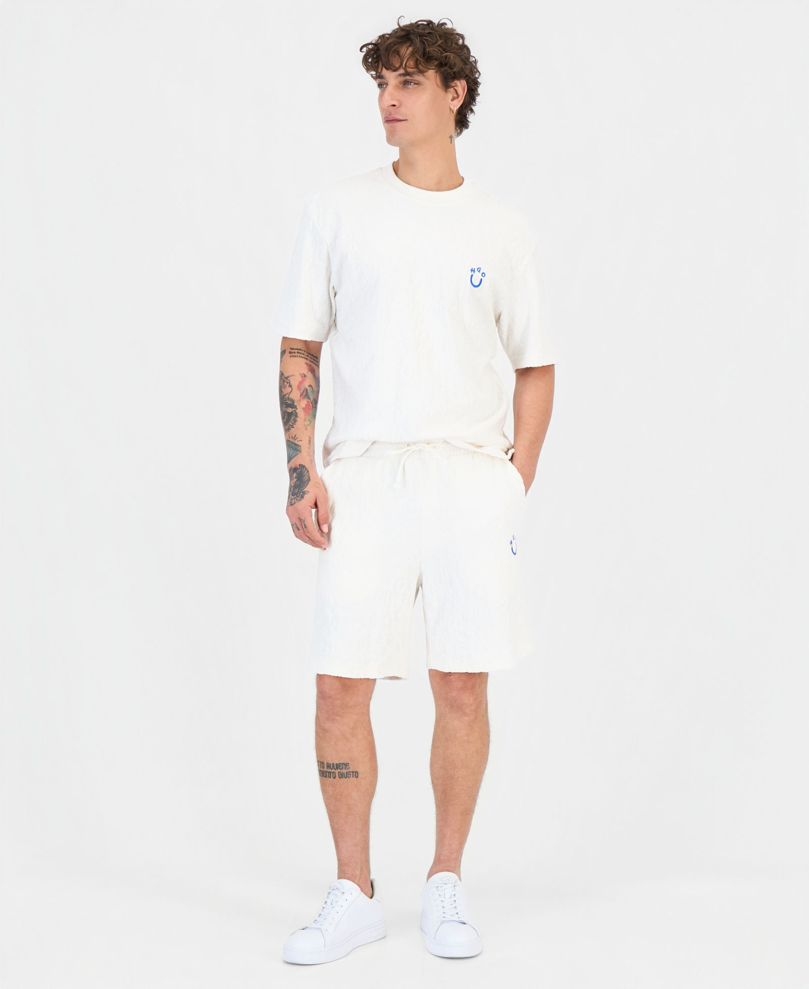 Hugo by Hugo Boss Men's Nagushort Cotton Jacquard Logo Shorts