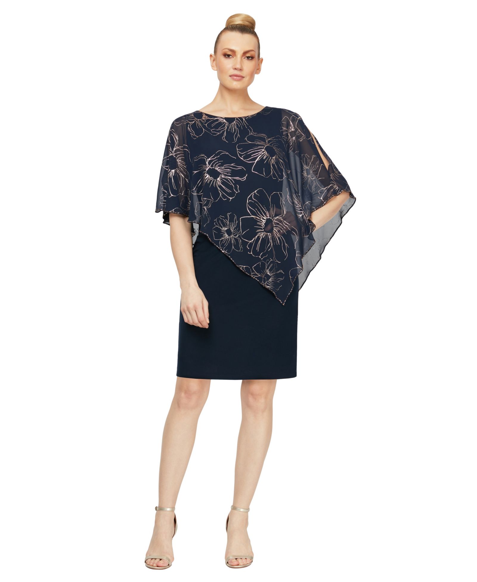 Женское платье SL Fashions Crewneck Mini Sheath