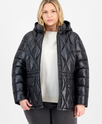 Michael Kors куртка-пуффер с капюшоном, Plus Size, Женская