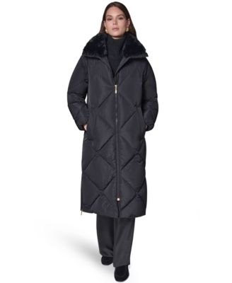 Donna Karan New York женское укороченное пуховое пальто с меховой отделкой из искусственного меха