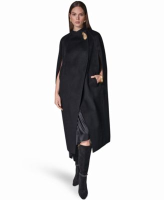 Donna Karan New York женское длинное пальто-накидка из шерстяной смеси