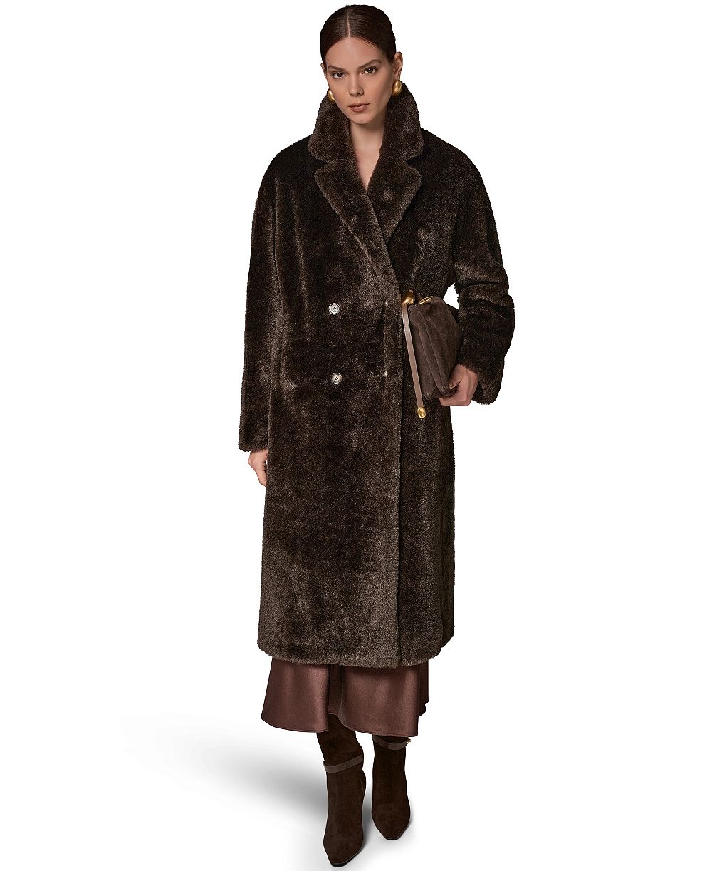 Donna Karan New York Women's Double-Breasted Long Coat