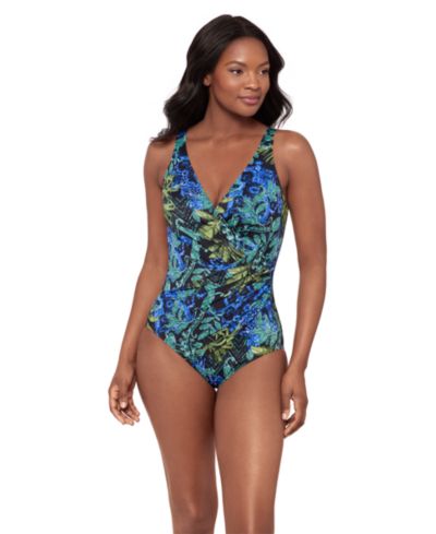 Miraclesuit Women's DD Cup Must Haves Oceanus Draped Allover-Slimming One-Piece Swimsuit