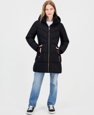 Женский стеганое пуховое пальто с ромбовидным узором Tommy Hilfiger