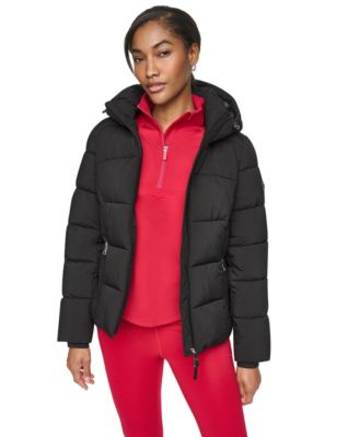 DKNY Women's Midweight Everyday Hooded Puffer Coat