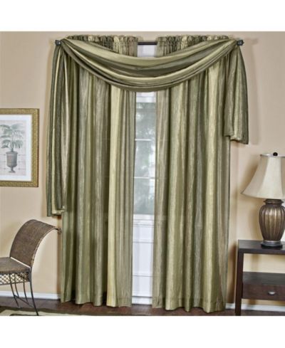 GoodGram Royal Ombre Crushed Semi Sheer Complete 3 Piece Window Curtains & Scarf Set