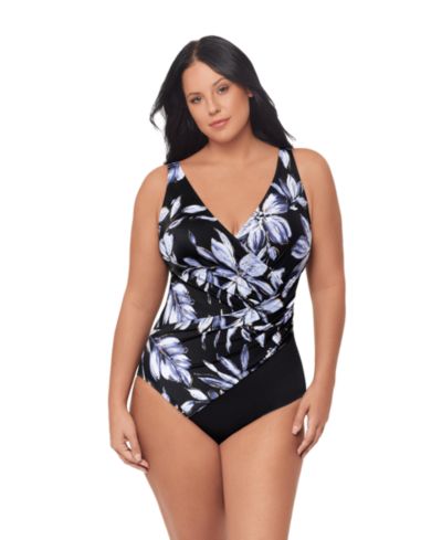 Miraclesuit Women's Plus Must Haves Oceanus Tummy Control One Piece Swimsuit