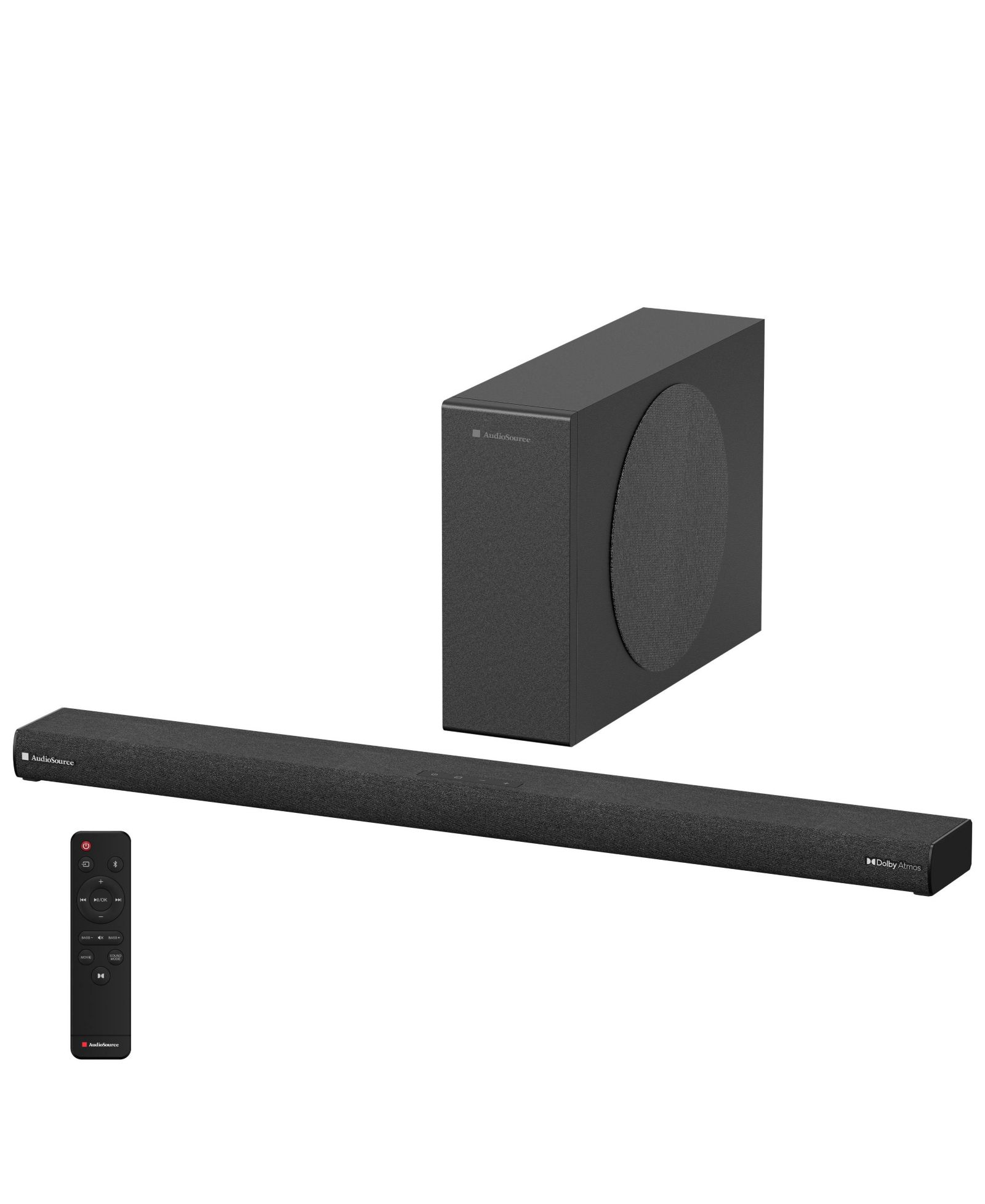 Audiosource 2.1 Soundbar, беспроводной сабвуфер с Dolby Atmos, Bluetooth для Smart TV и мультиустройств, компактный дизайн, 240W Max Output