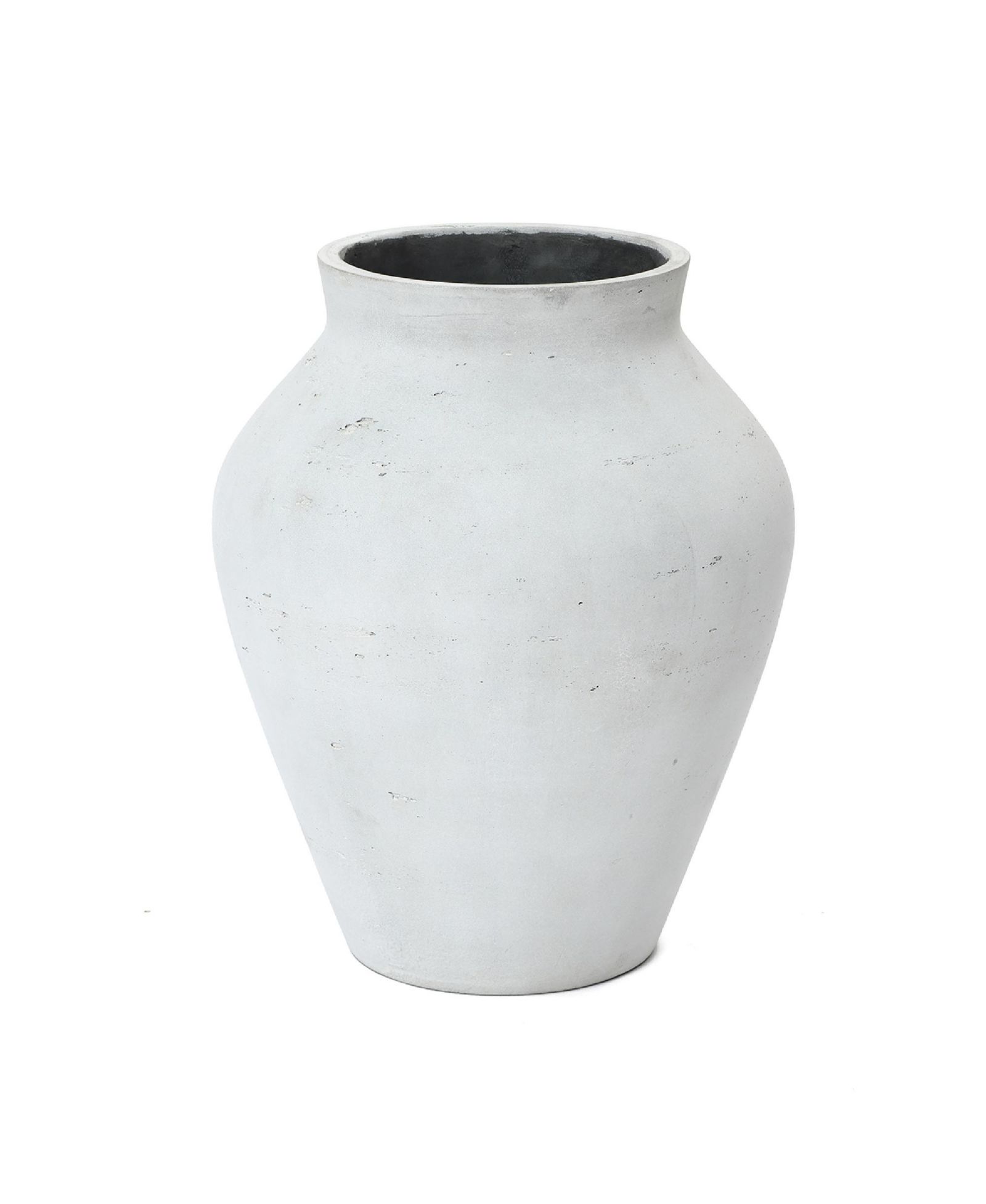 LuxenHome 16" Floor Vase, Cement White Rustic Vases for Flowers, Large Vases for Decor Living Room, Decorative Flower Vase for Home Decor