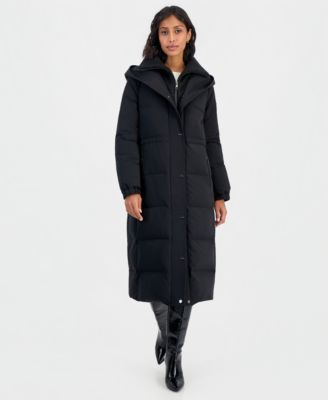 Calvin Klein Женское длинное пуховое пальто с капюшоном