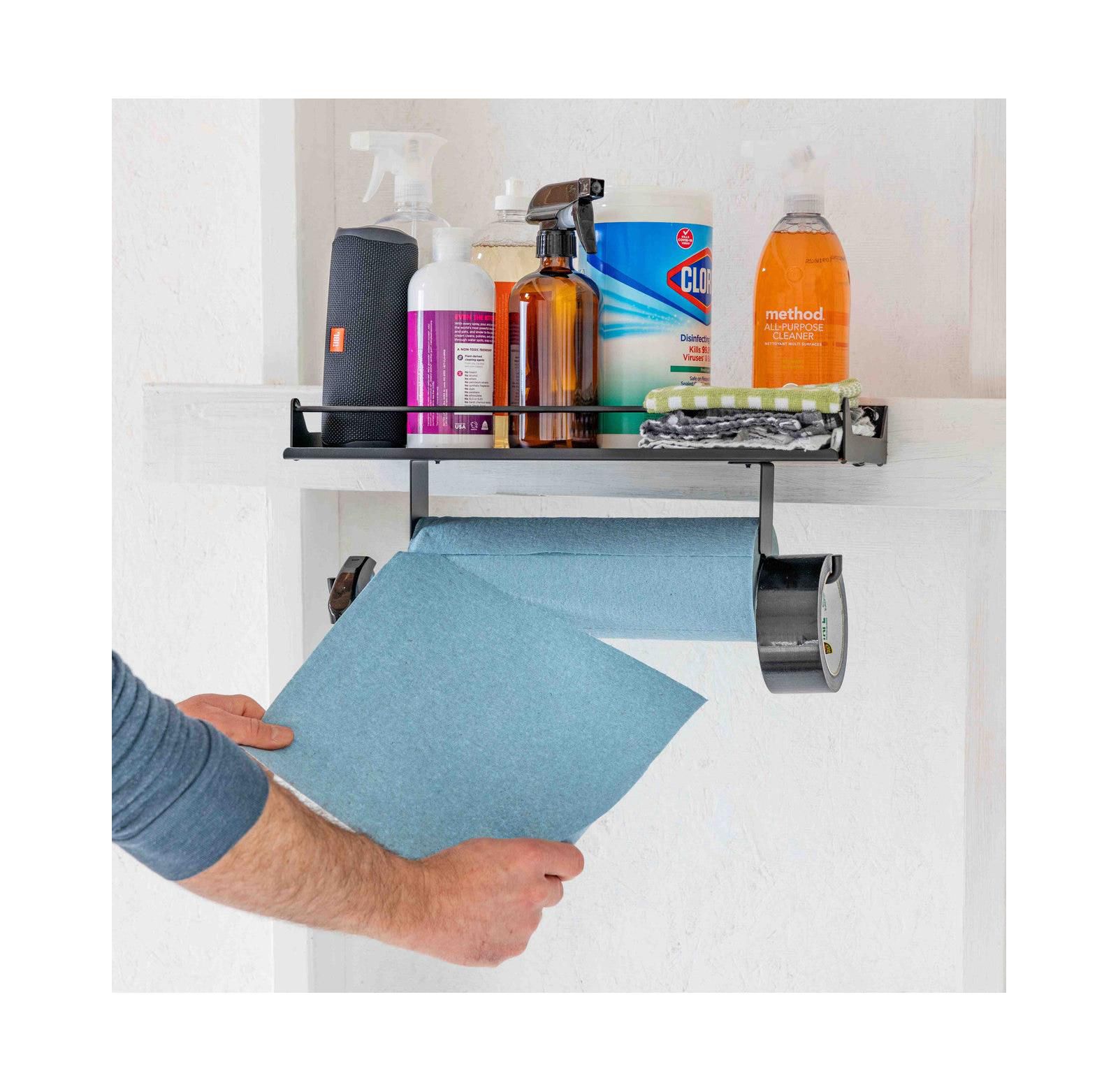 StoreYour Quick Clean Paper Towel Holder and Wall Shelf
