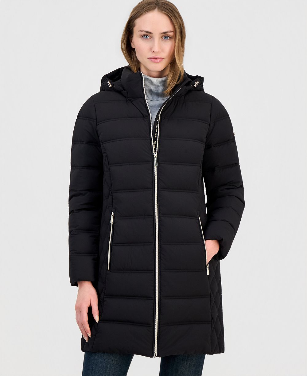 Женский пуховик Michael Kors с капюшоном, складной