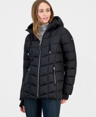Calvin Klein Women's Packable Hooded Drawstring Puffer Jacket