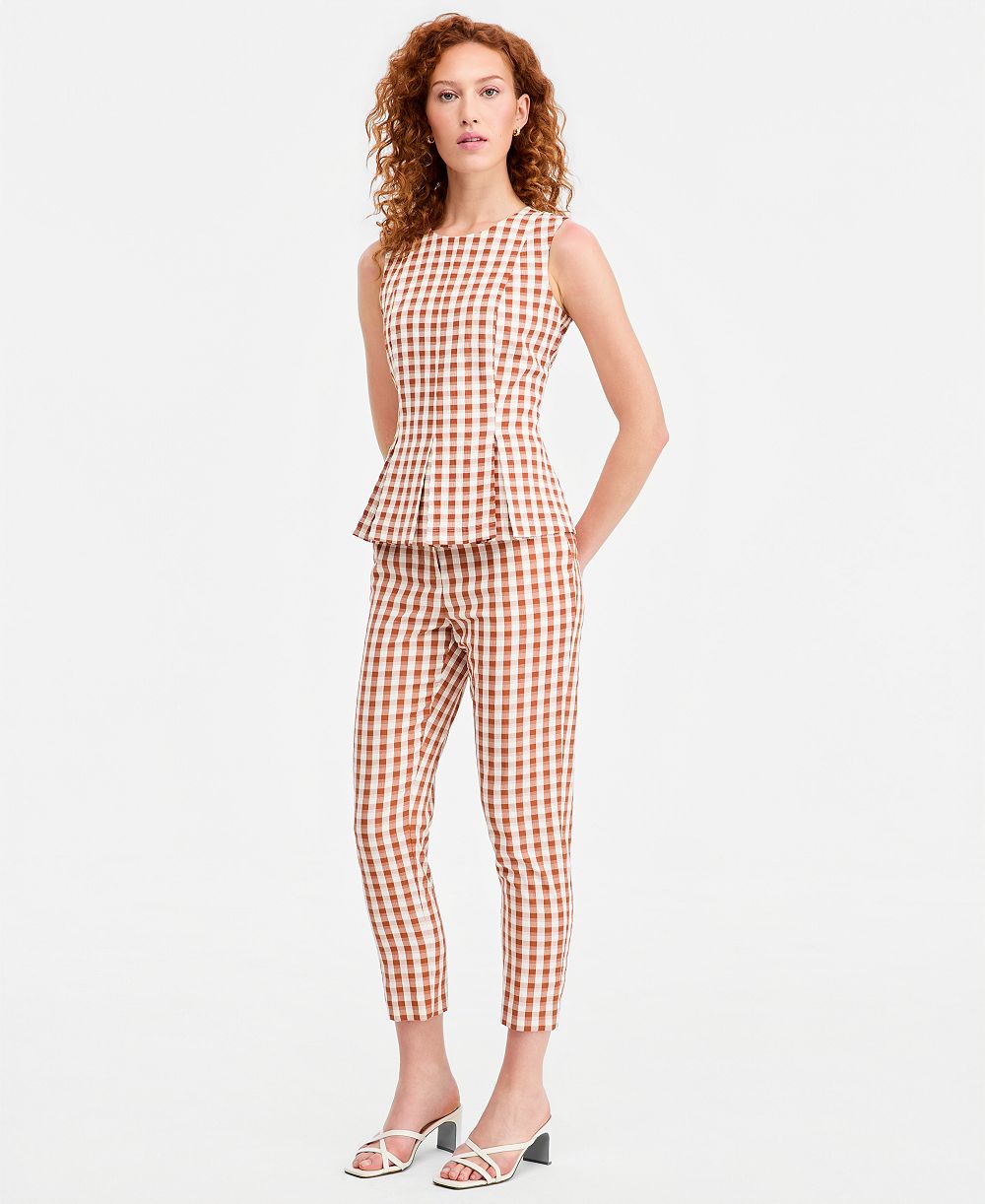 Tahari ASL Женские укороченные брюки Gingham