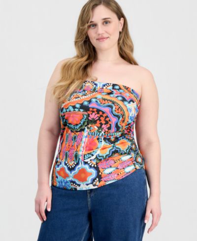 Женский топ Plus Size FULL CIRCLE TRENDS без бретелей с драпировкой