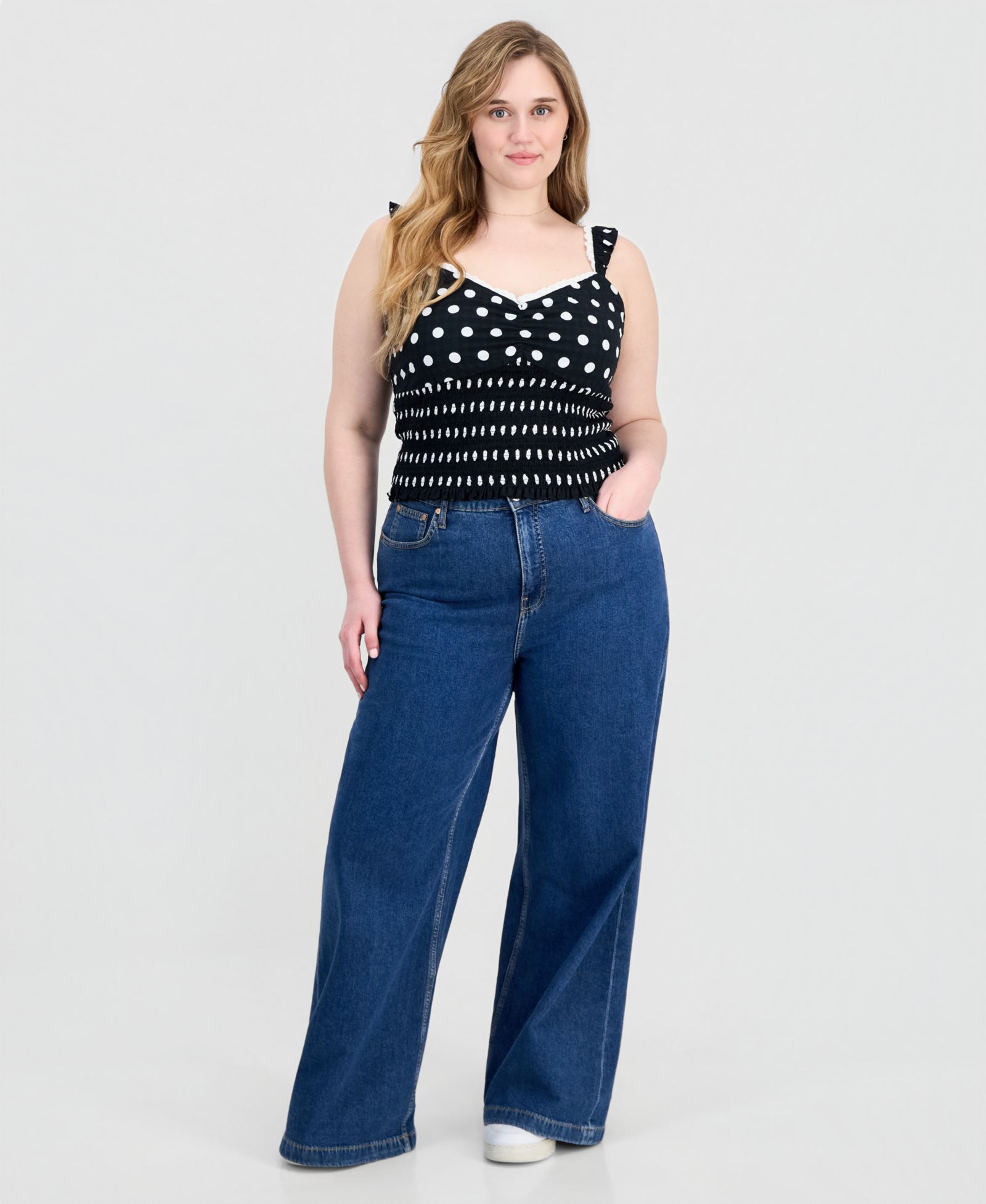 Женский приталенный топ Plus Size с принтом и без рукавов FULL CIRCLE TRENDS