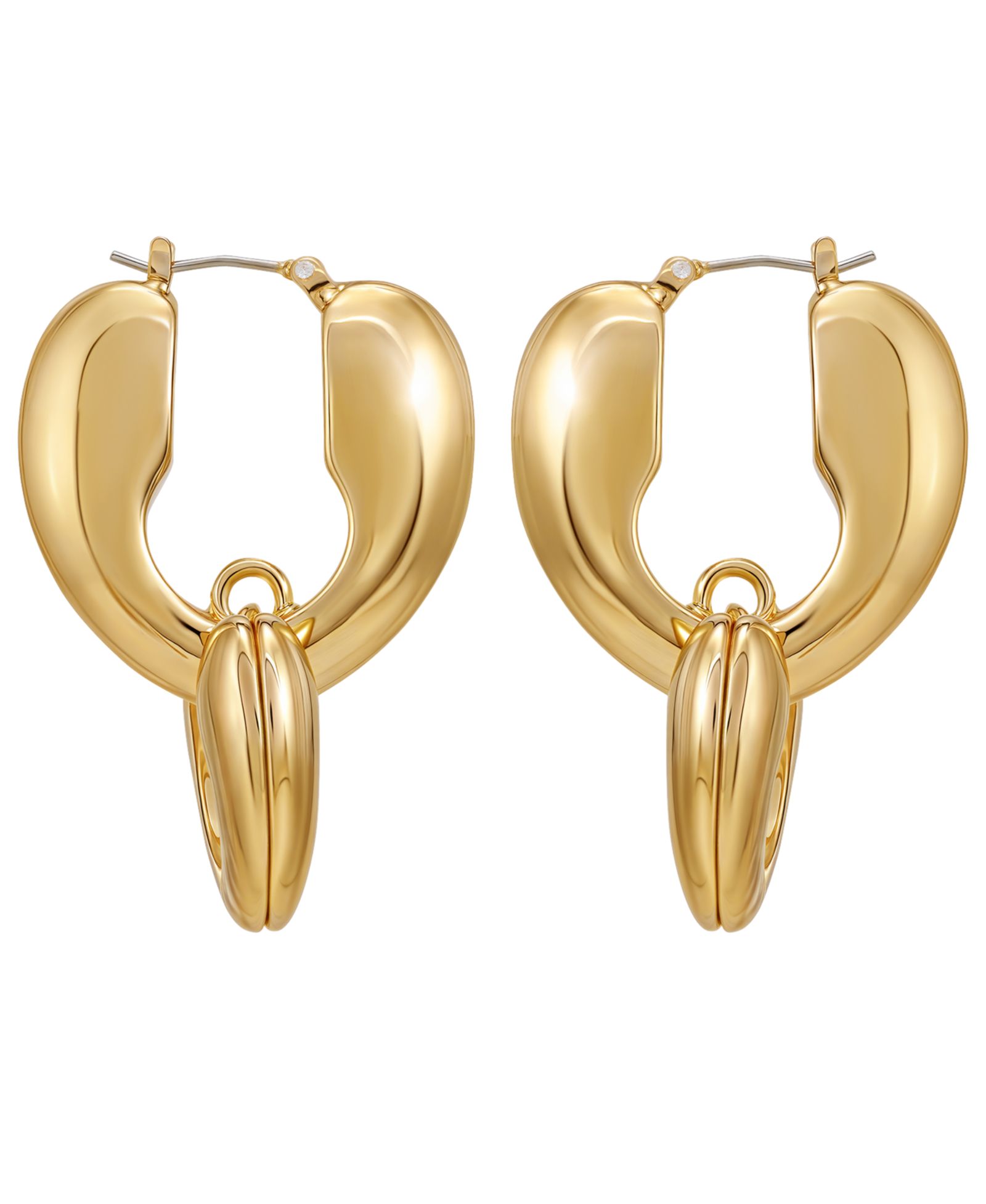 Серьги GUESS Gold-Tone Click-Top Linear