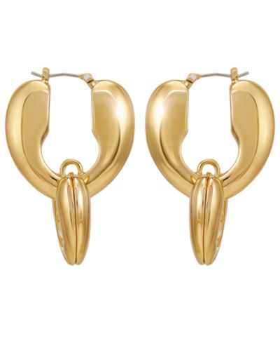 GUESS Gold-Tone Click-Top Linear Earrings