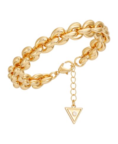 Браслет GUESS Gold-Tone Crystal Link Chain