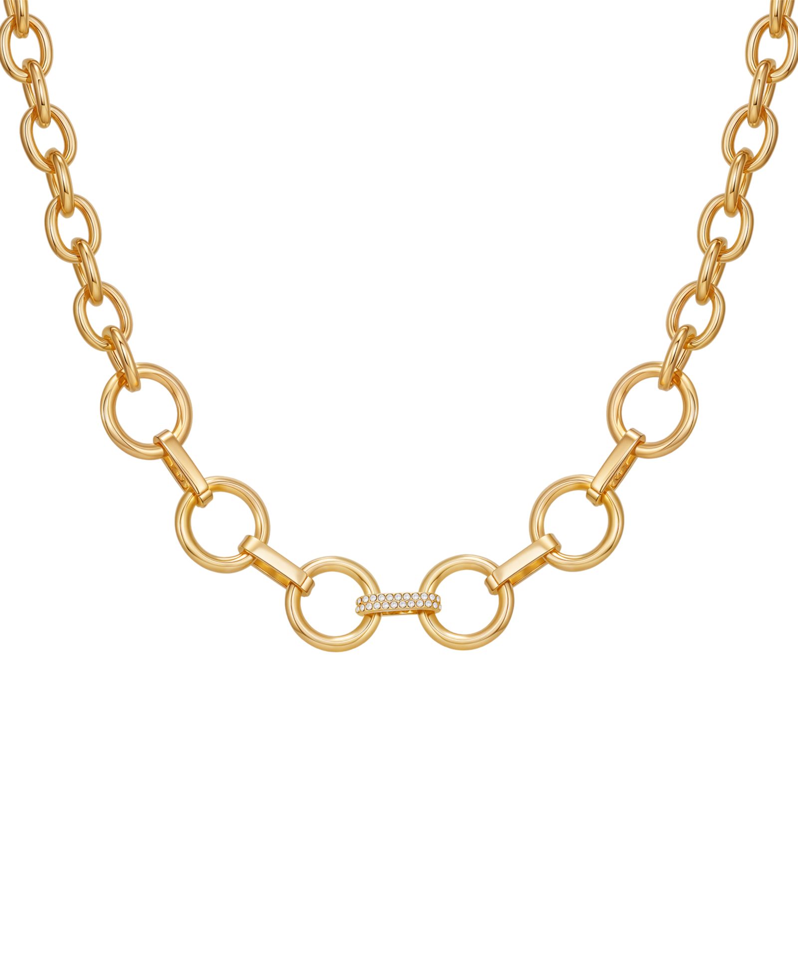 GUESS Glass Stone Gold-Tone Short Necklace