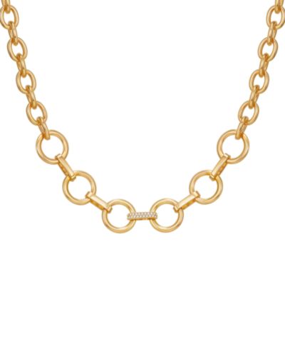 GUESS Glass Stone Gold-Tone Short Necklace
