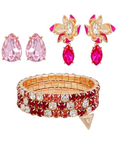 GUESS Набор из 3 предметов: браслет металлического цвета и серьги-гвоздики