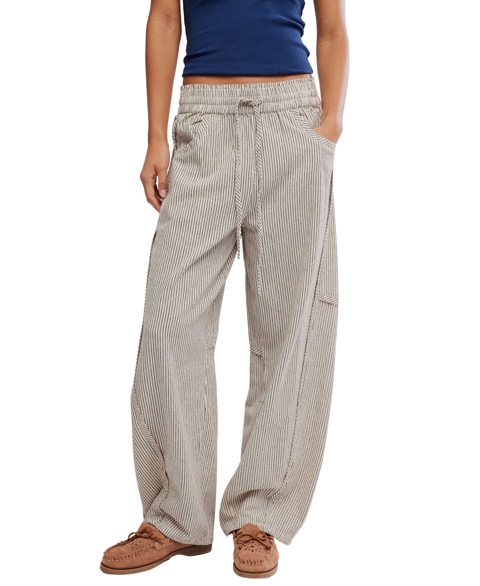 Женские хлопковые брюки Free People Something Good в полоску