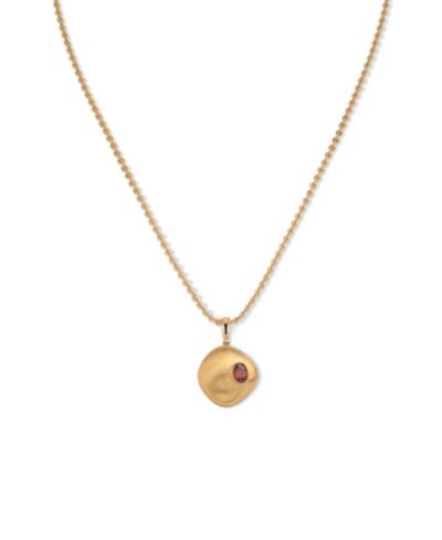 RETRO CHIC Garnet Pendant Necklace