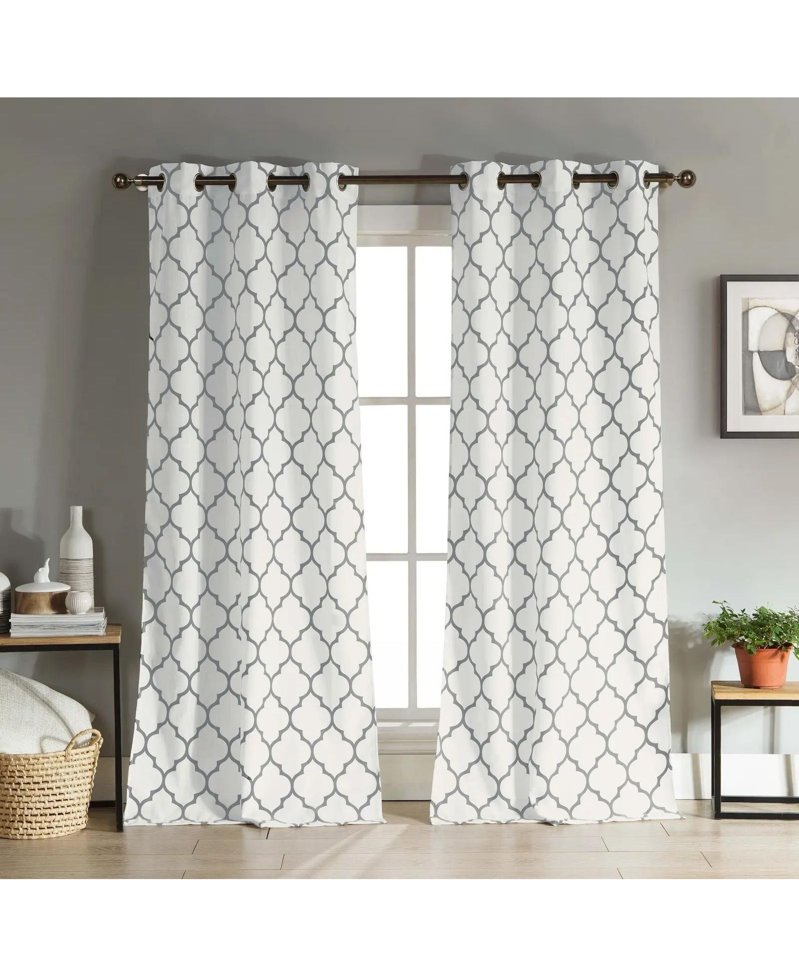 Шторы Kate Aurora Extra Long Fallon 2 Piece Sheer Lattice Design с люверсами - 112 in. Long