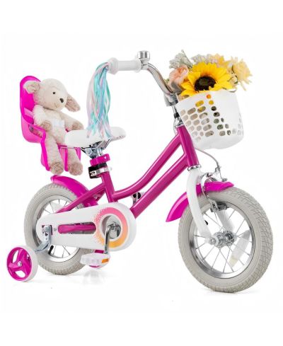 Hongge 12-Inch Kids Bike with Removable Training Wheels and Dual Brakes, Ages 3-8