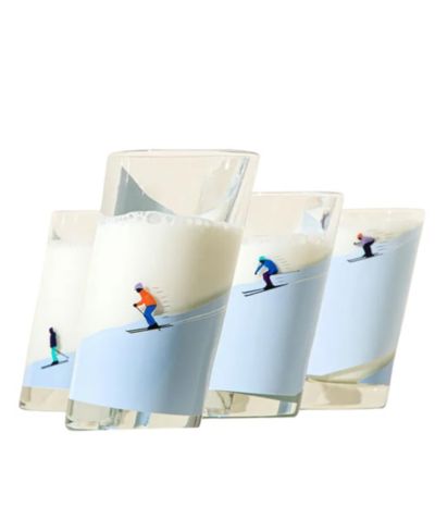 Uncommon Goods стаканы Sloping Ski, набор из 4 шт.