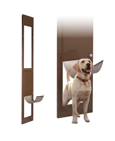 COZITO Sliding Glass Dog Door Adjustable Height 75 7/8" to 80 11/16" with 10 1/4" x 16 1/4" Flap