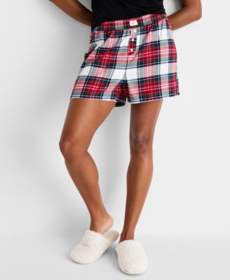 State of Day Women's Flannel Boxer Shorts, Macy's Exclusive