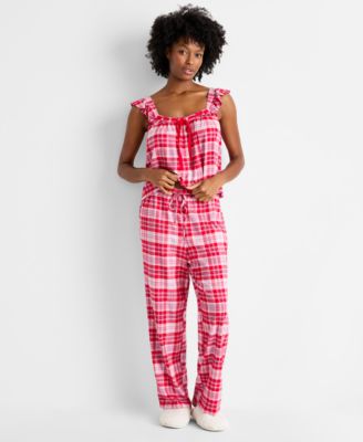 State of Day Women's Flannel Tank and Pant Pajama Set, Macy's Exclusive