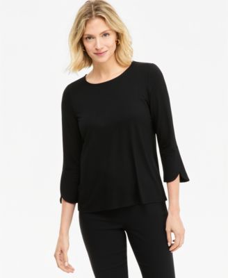 JM Collection Women's 3/4-Length Tulip Sleeve Scoop Neck T-Shirt, Macy's Exclusive