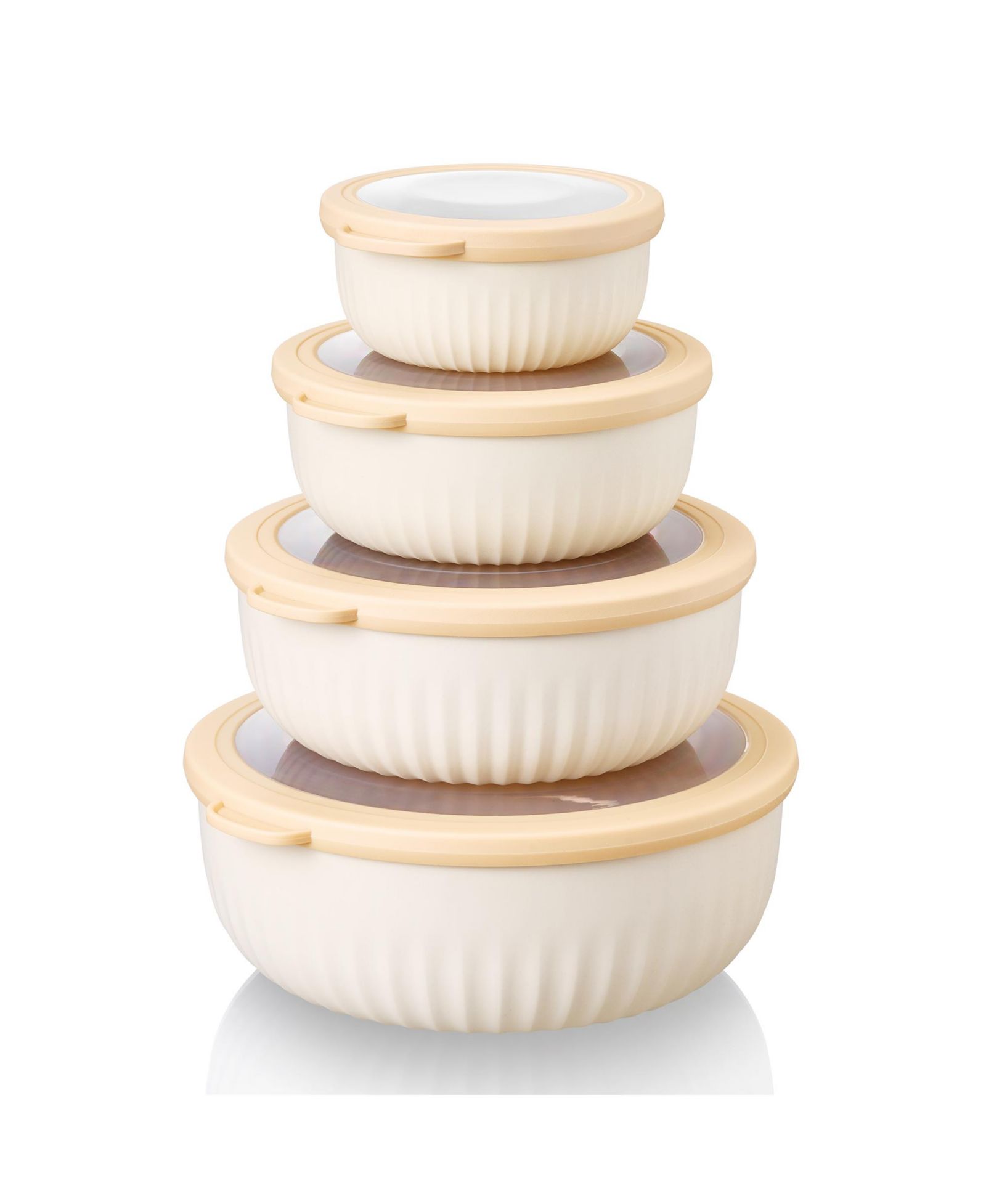 Sorbus 4-Pack Round Stackable Airtight Food Storage Bowls Containers with Lids - for Meal Prep, Leftovers, Freezer, Mixing, Salads