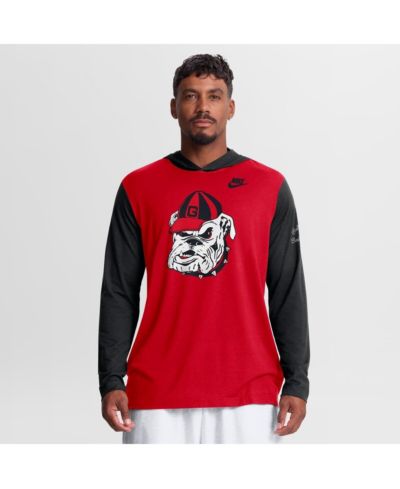 Мужская футболка с капюшоном Nike Men's Red/Black Georgia Bulldogs Campus Legacy Tri-Blend Long Sleeve