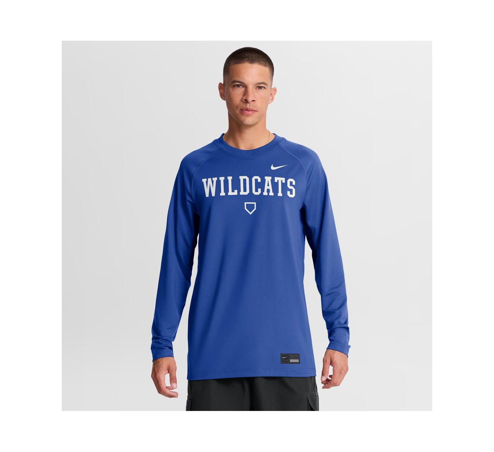 Мужская футболка Nike Men's Royal Kentucky Wildcats Dugout Game Time Raglan Dri-FIT Long Sleeve