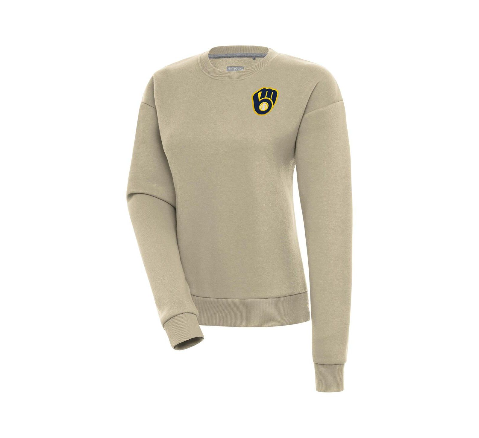 Antigua Женское худи Milwaukee Brewers Victory Pullover Khaki
