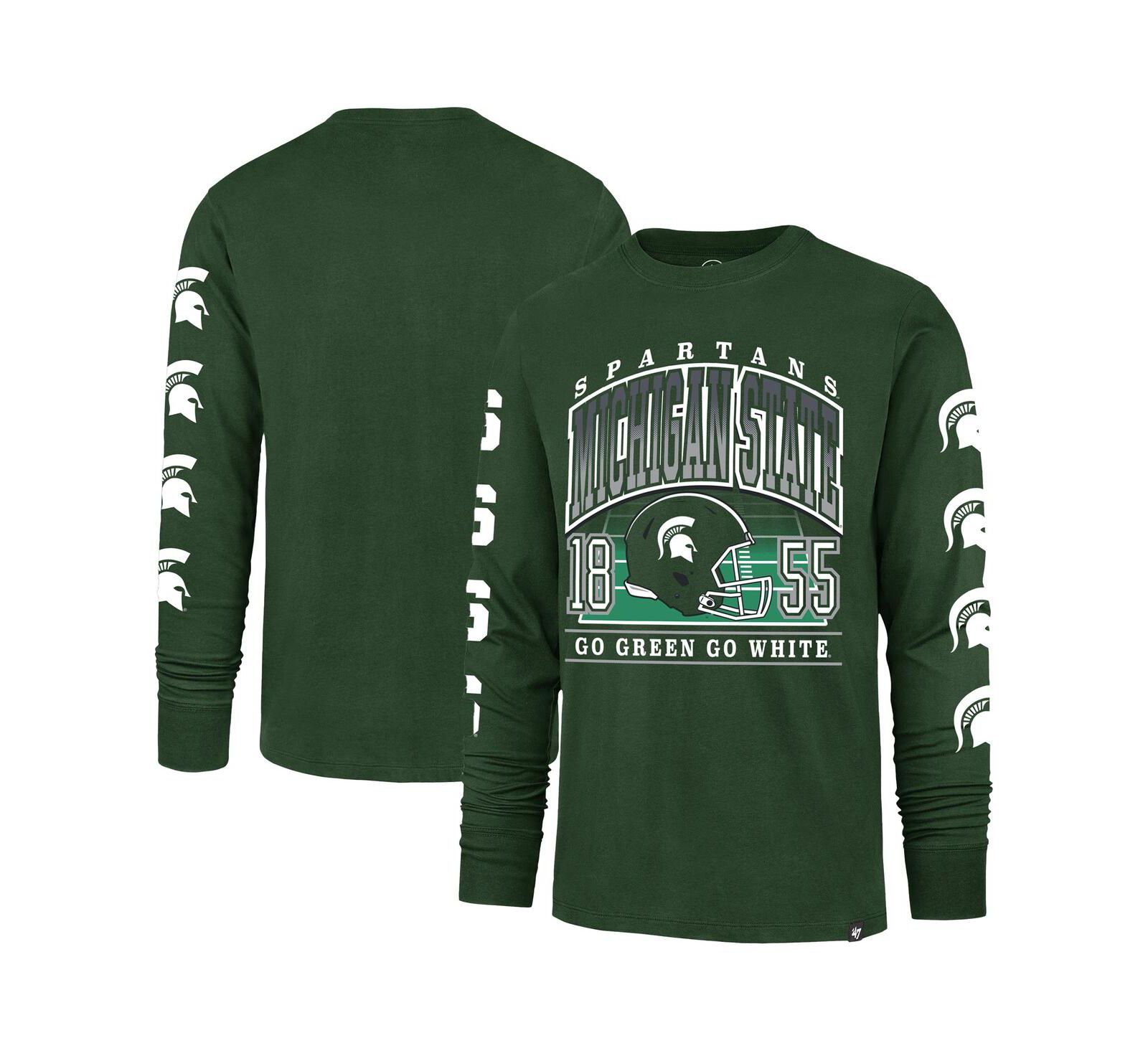 '47 Brand Men's Green Michigan State Spartans Go Big Long Sleeve T-Shirt