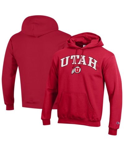 Champion Men's Scarlet Utah Utes Arched Logo Fleece Pullover Hoodie